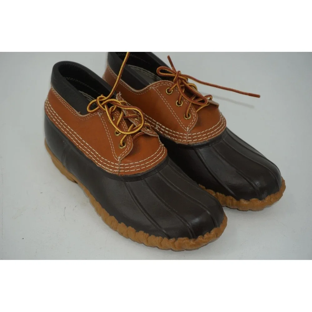 L.L. Bean Bean Boots Brown Leather Duck Rain Boots Waterproof Men's Size 9 USA